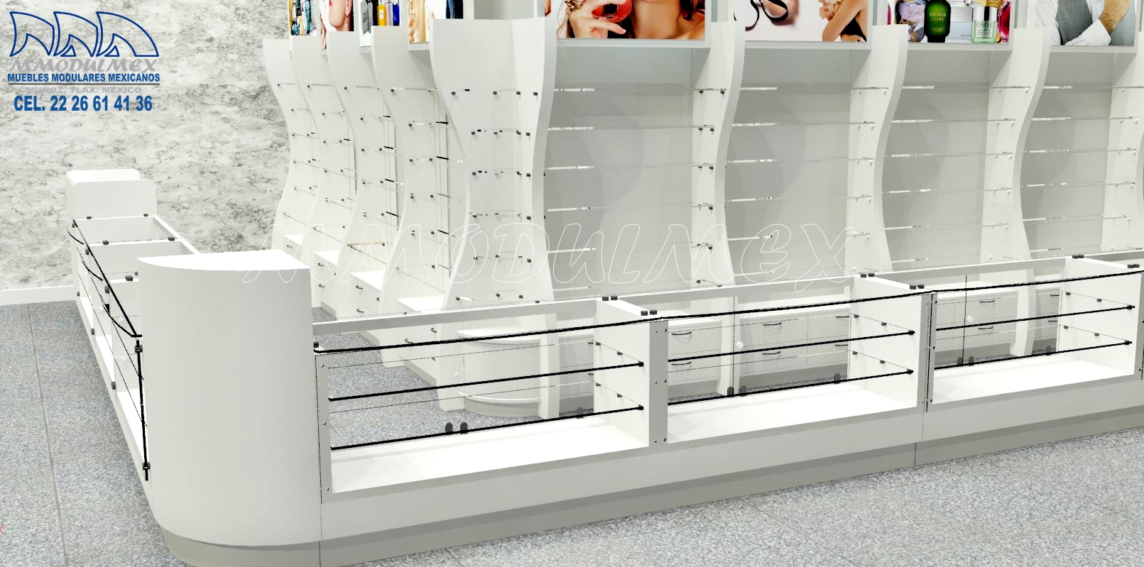 Muebles blancos para cosméticos